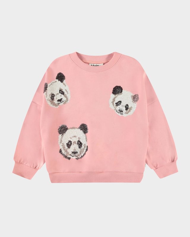 Girl's Marika Sequin Panda Sweatshirt, Size 8-10